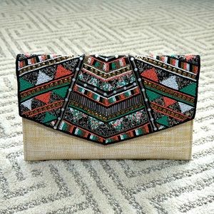 NWOT - Tribal beaded clutch